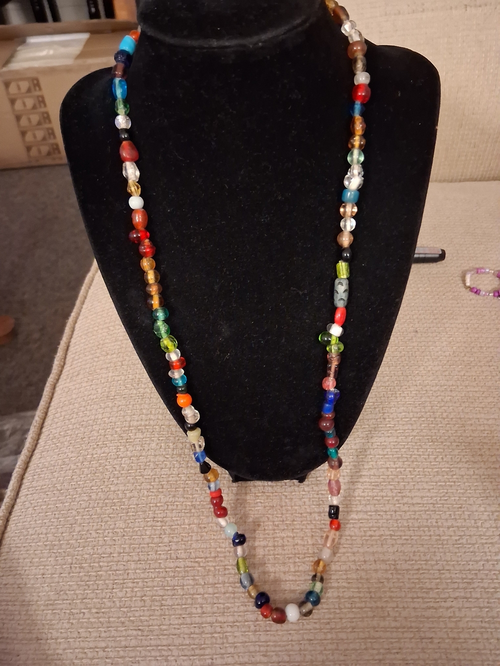 Handcrafted Multicolor Beaded Necklace - Colorful Glass & Stone Accent